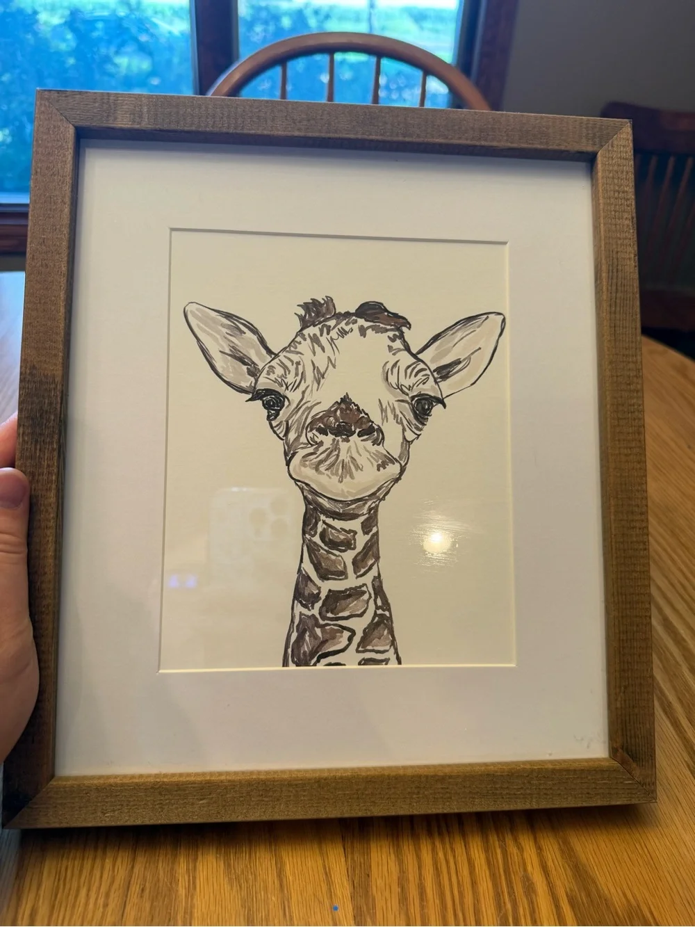 Neutral Framed Animal Prints - Llama & Giraffe Set